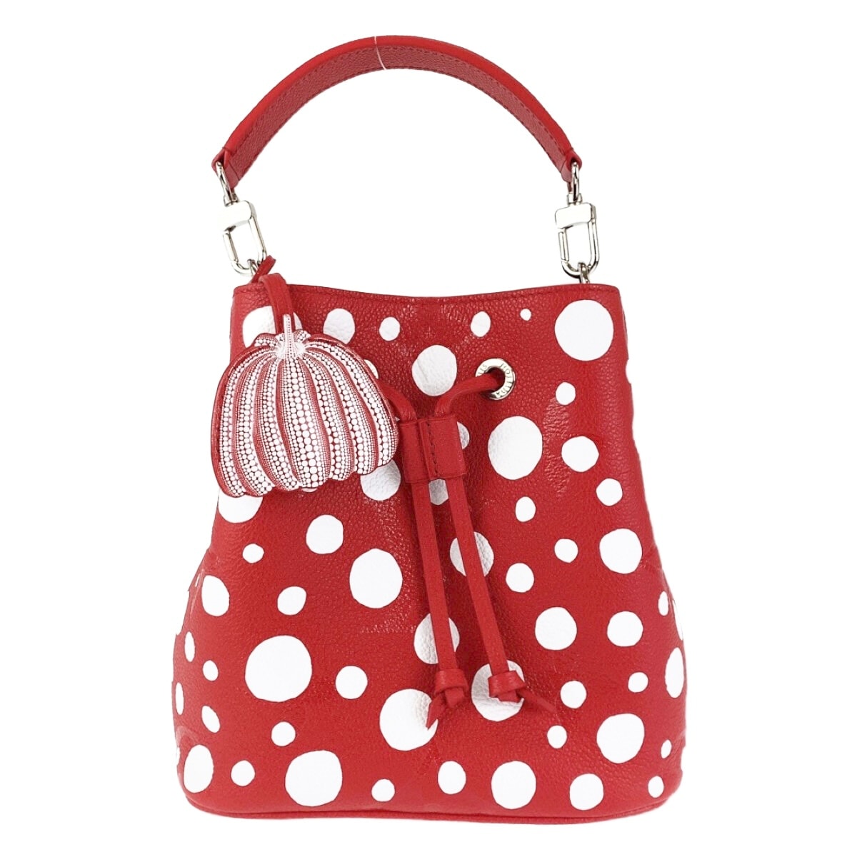 新品未使用 LOUIS VUITTON ルイヴィトン LV×YK ネオノエ BB 草間彌生 日本限定モデル レッド シルバー金具 レザー 2way ショルダーバッグ ハンドバッグ 409980 【中古】