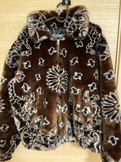 Supreme Bandana Faux Fur Bomber Jacket "Brown"