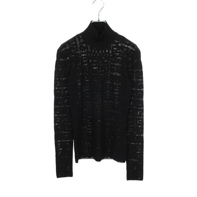 ジバンシィ GIVENCHY Gロゴ 総柄 ハイネック ニット 衣料品 トップス レーヨン レディース ブラック系 【中古】