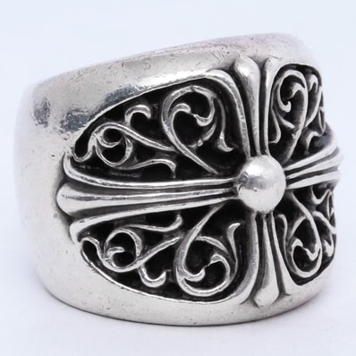 Chrome Hearts Classic Oval Cross Ring "Silver"