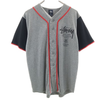 STUSSY ステューシー 半袖 ベースボール シャツ S グレー