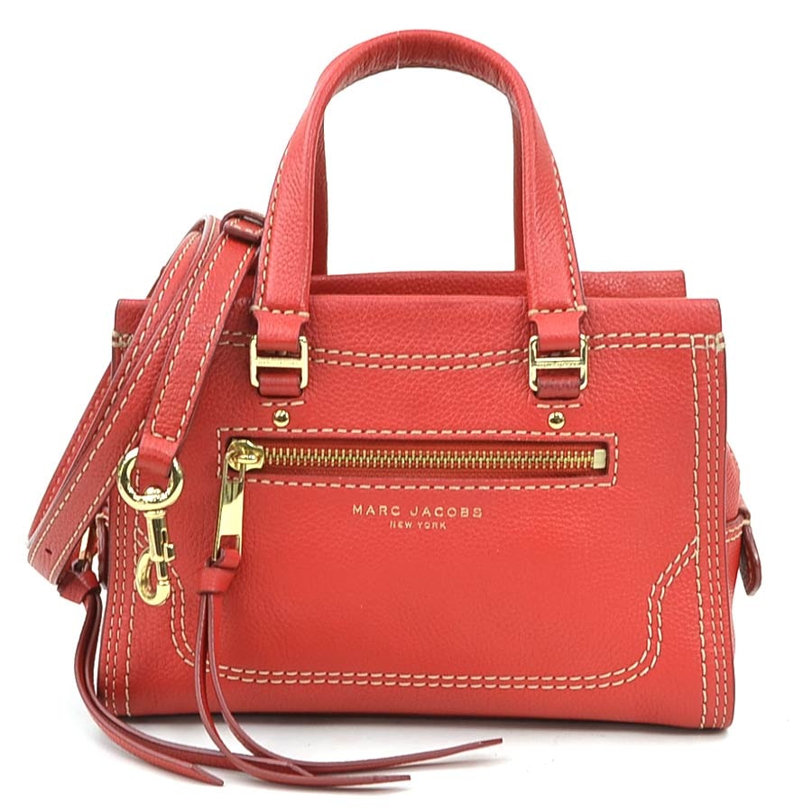 マークジェイコブス MARC JACOBS ハンドバッグ ショルダーバッグ レザー レッド レディース【中古】 h31276j