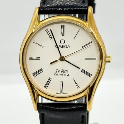 OMEGA オメガ デヴィル 1336 ホワイト QZ ユニセックス 腕時計 稼働品