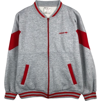 古着 80年代 アディダス adidas トレフォイルロゴ フルジップスウェットシャツ トレーナー メンズL相当 ヴィンテージ/eaa614376