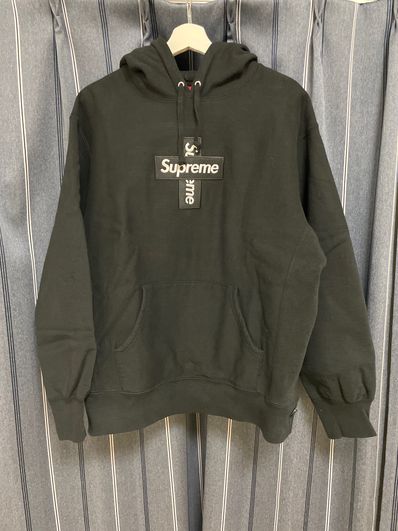 Supreme Cross Box Logo Hooded Sweatshirt "Black"