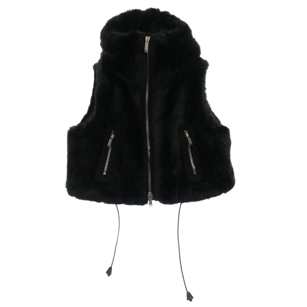 DSQUARED2 ディースクエアード ベスト 18AW S75FB0078 フェイクファー ベスト ブラック系 36【中古】