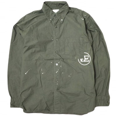 uniform experiment ユニフォームエクスペリメント 21SS 日本製 DRIPPING BIG B.D SHIRT ペンキドリップビッグBDシャツ UE-210031 1 チャコールグレー 長袖 トップス g21971