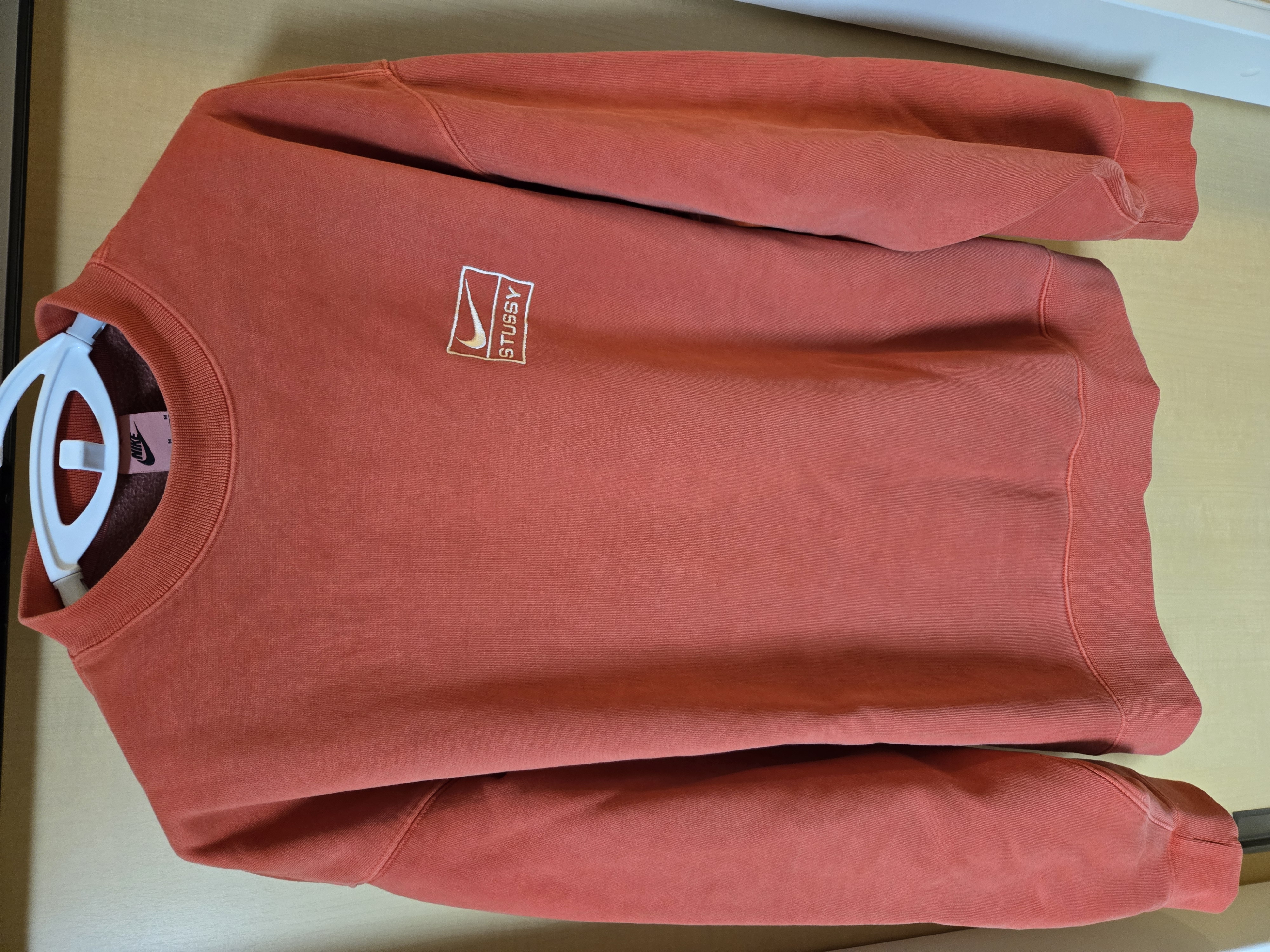 Nike x Stussy Pigment Dyed Fleece Crew (US Size) "Habanelo Red" FQ3015-642