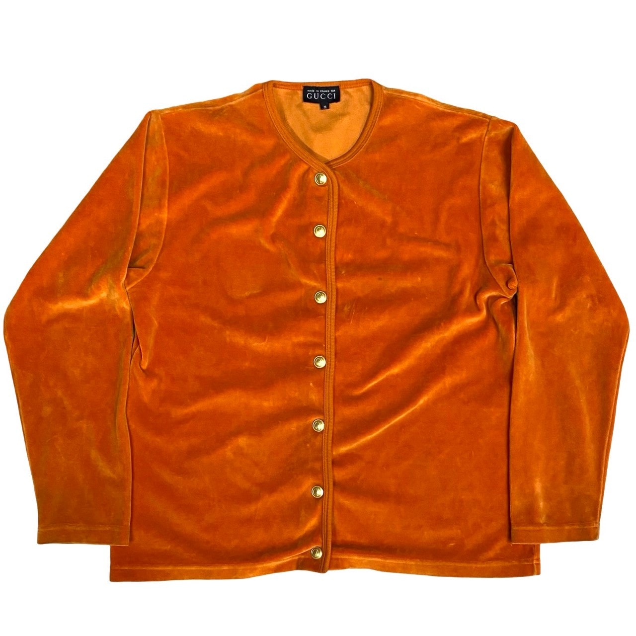 GUCCI グッチ ベロア カーディガン GG ロゴ ボタン コットン ポリエステル カーディガン オレンジ
 38508