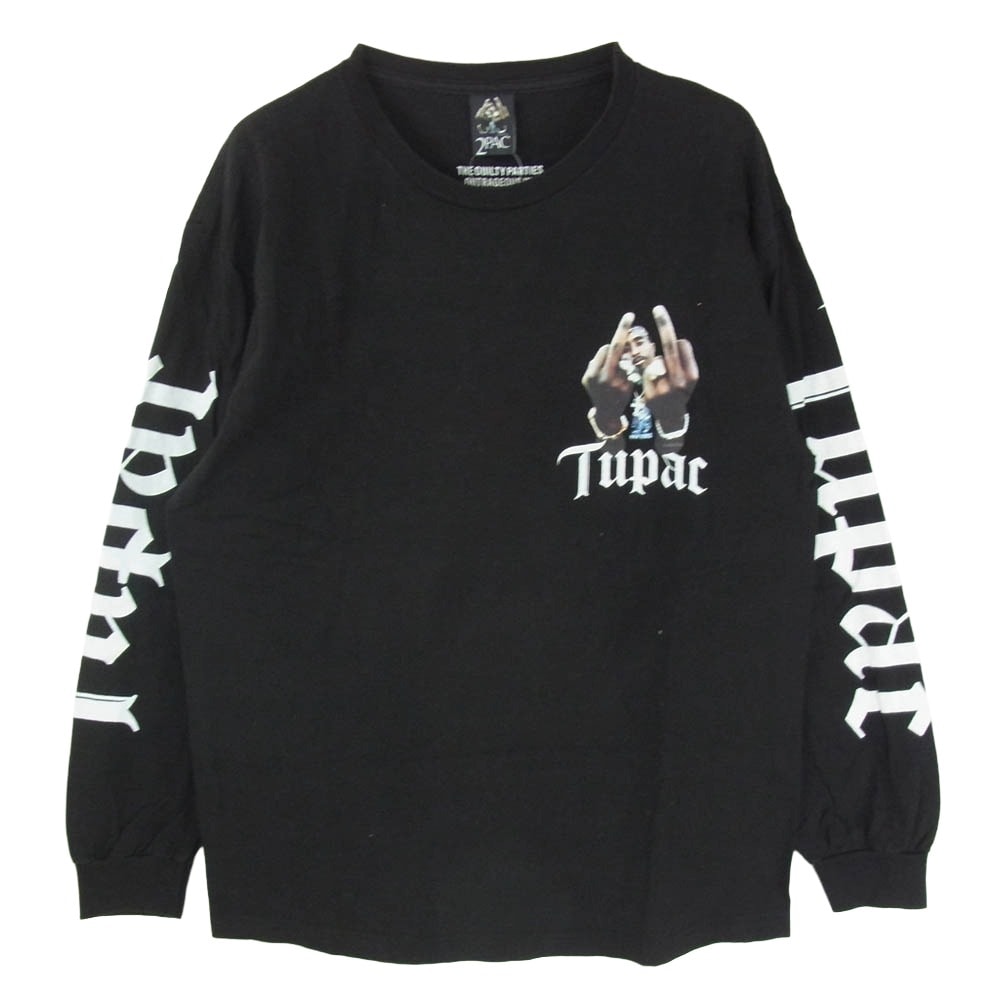 WACKO MARIA ワコマリア カットソー 2PAC  LONG SLEEVE T-SHIRT 2PAC ロングスリーブ 長袖 Tシャツ ブラック系 L【中古】
