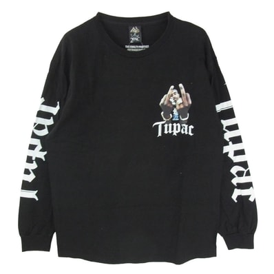 WACKO MARIA ワコマリア カットソー 2PAC LONG SLEEVE T-SHIRT 2PAC ロングスリーブ 長袖 Tシャツ ブラック系 L【中古】