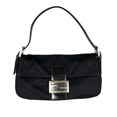 FENDI フェンディ マンマバケット ハンドバッグ ジャージー ブラック レディース【中古】