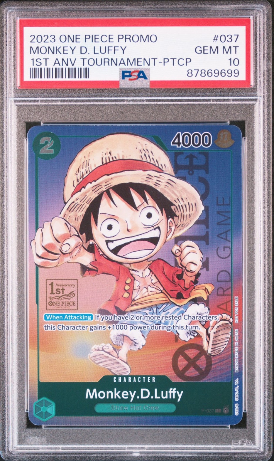 モンキー・D・ルフィ (ゴールドスタンプ) P [P-037]【英語版】(プロモーションカード「1st アニバーサリー トーナメント 参加賞」)