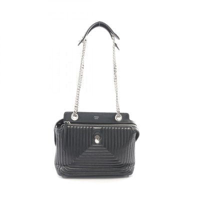 フェンディ FENDI DOT COM ドットコム クリック ショルダーバッグ バッグ レザー レディース ブラック系 8BN299 【中古】
