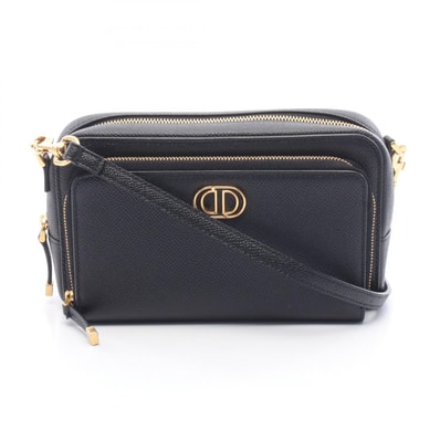 ディオール Dior カロ ダブルポーチ ショルダーバッグ バッグ レザー レディース ブラック系 【中古】