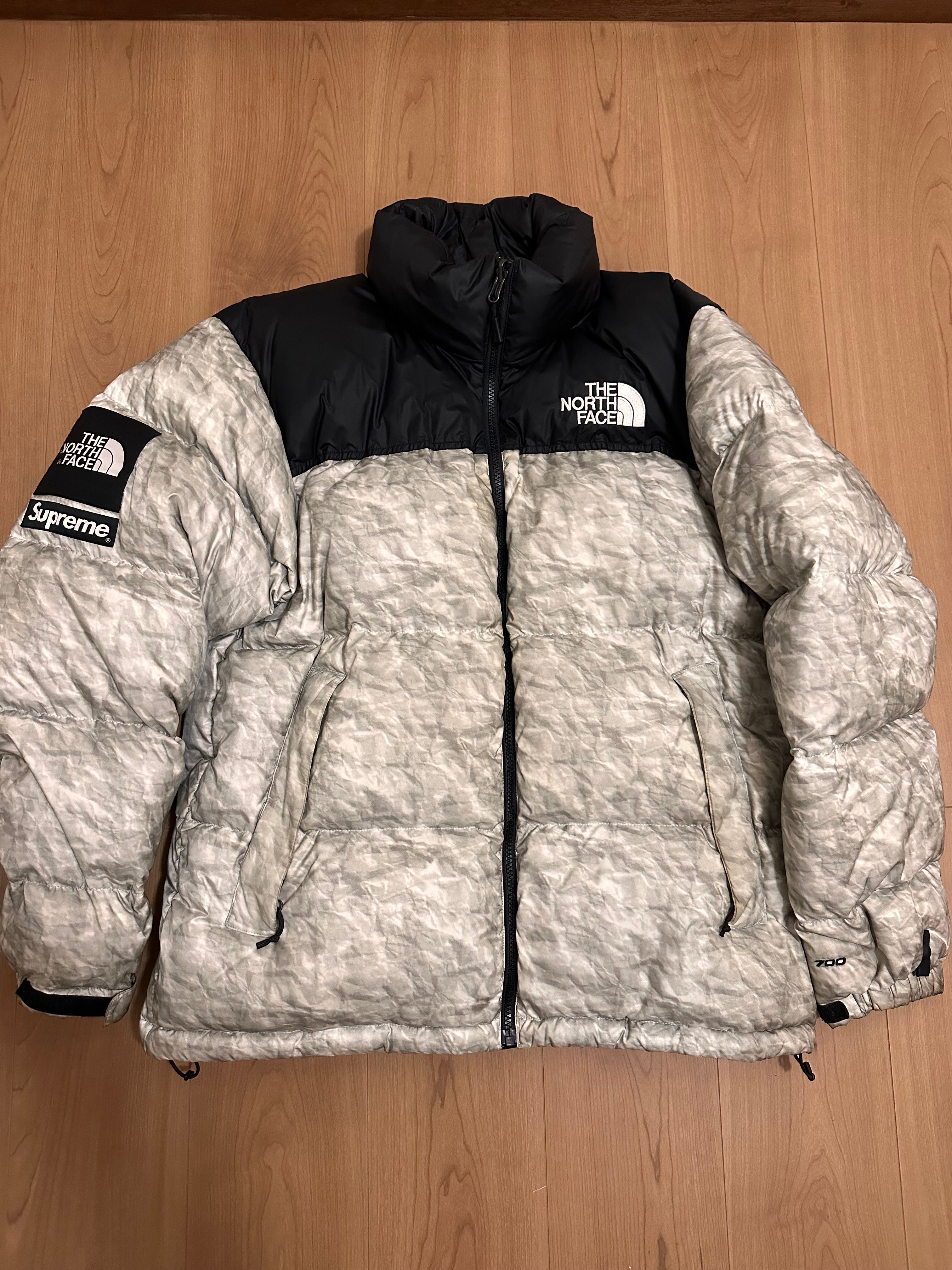 Supreme x The North Face Nuptse Jacket "White Paper Print"