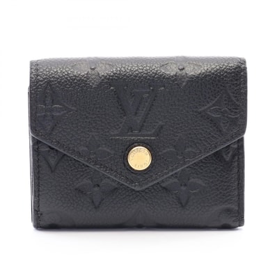 ルイ・ヴィトン LOUIS VUITTON ポルトフォイユ ゾエ 三つ折り財布 財布 レザー モノグラム・アンプラント ノワール レディース ブラック系 M62935 【中古】