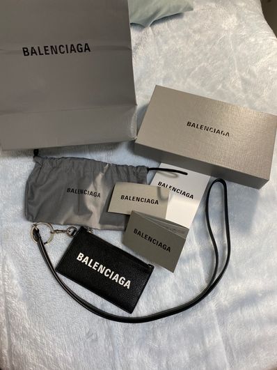 BALENCIAGA Everyday Leather Card Holder "Black"