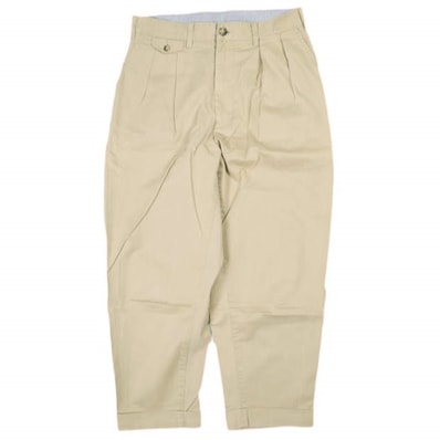 BEAMS PLUS ビームスプラス 日本製 2プリーツチノワイドアンクルパンツ 11-23-0216-874 S ベージュ コットン ボトムス g25912