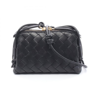 ボッテガヴェネタ BOTTEGA VENETA イントレチャート ショルダーバッグ バッグ レザー レディース ブラック系 794258VCPP18425 【新品】