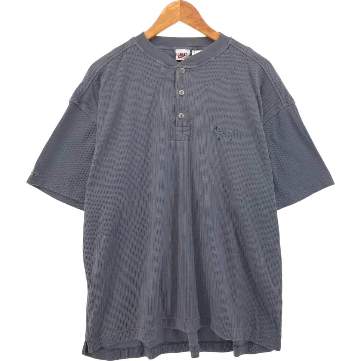 古着 90年代 ナイキ NIKE AIR ヘンリーネック ワンポイントロゴTシャツ インドネシア製 メンズL相当 ヴィンテージ/eaa563855