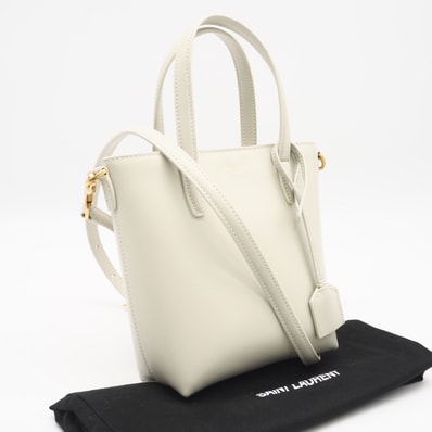 美品 SAINT LAURENT サンローラン ラムスキン ミニトイショッピング ショルダーバッグ 773995 2wayハンドバッグ ベージュ ラムスキン レディース