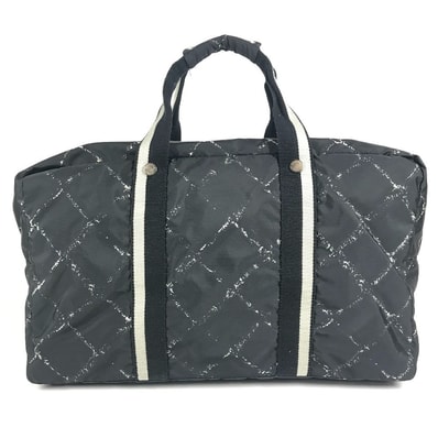 シャネル CHANEL トラベルバッグ 旅行バッグ 旧トラベルライン 2WAY ショルダーバッグ 斜め掛け ボストンバッグ ナイロン ブラック