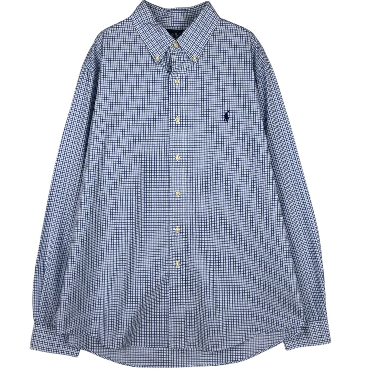 古着 ラルフローレン Ralph Lauren CUSTOM FIT 長袖 ボタンダウンチェックシャツ メンズXL相当/eaa629096
