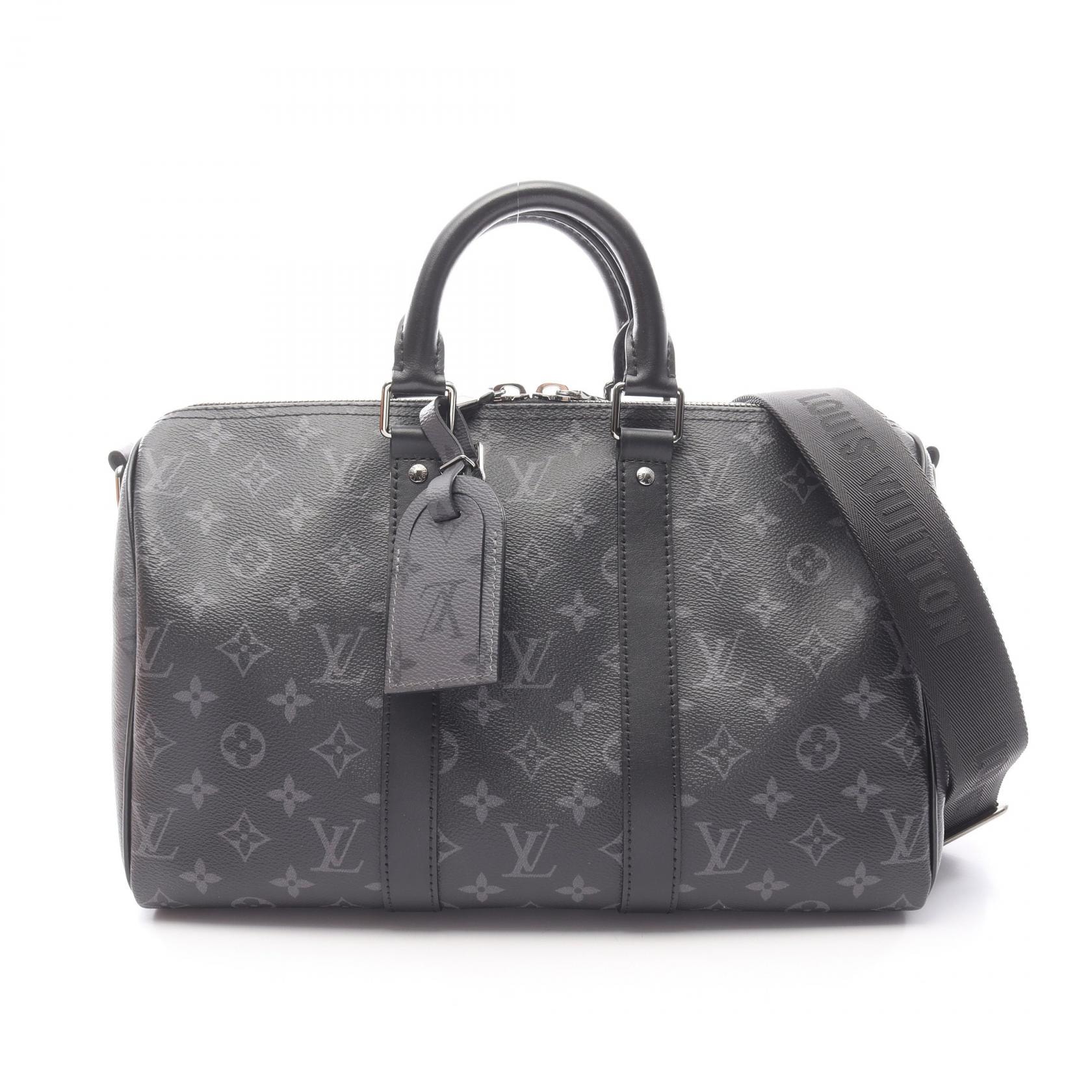 ルイ・ヴィトン LOUIS VUITTON キーポル バンドリエール35 2WAY ハンドバッグ バッグ PVCコーティングキャンバス レザー モノグラム・エクリプスリバース メンズ ブラック系 M46655 【中古】