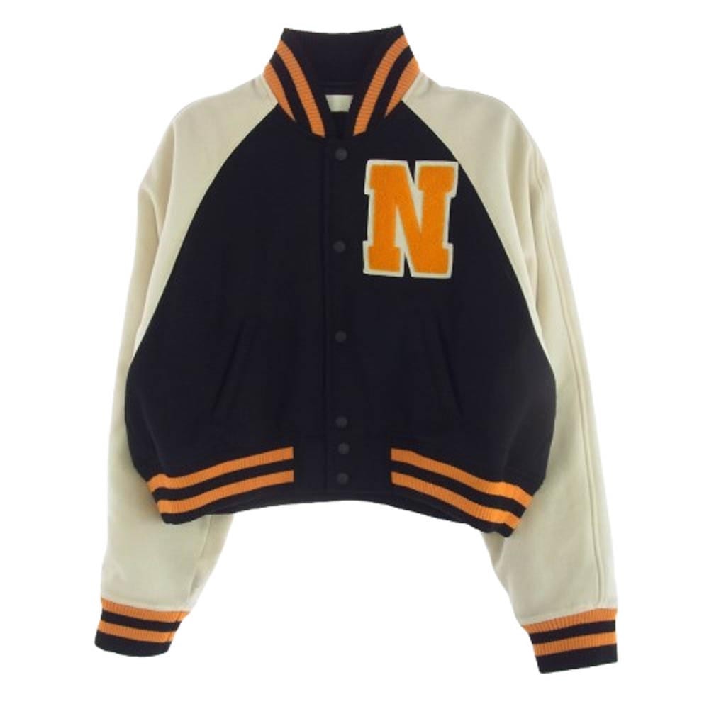 NEON SIGN ネオンサイン ジャケット 983 Nロゴ ウール スタジャン ジャケット ホワイト系 ブラック系 48【中古】