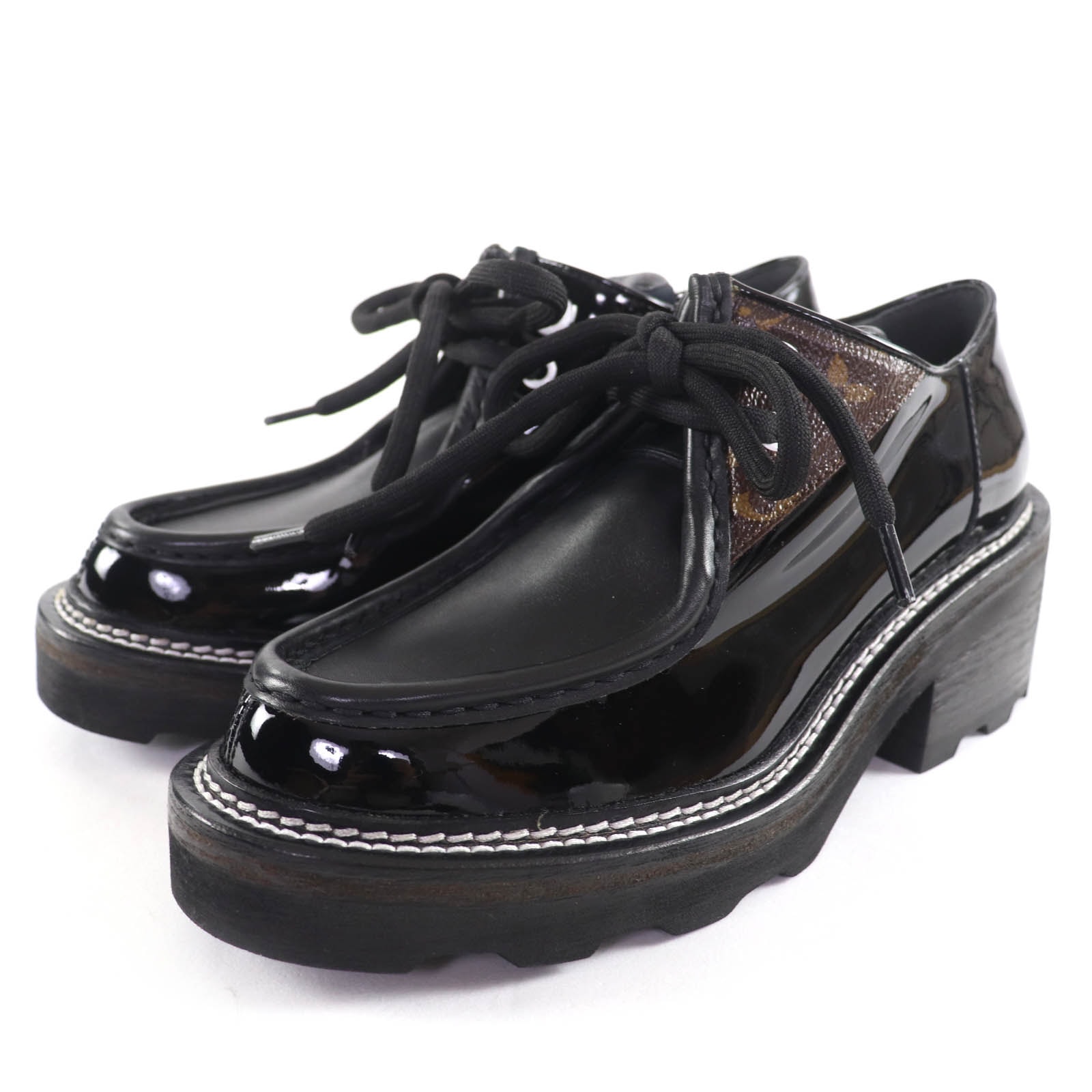 未使用品 ルイヴィトン レザーシューズ ブラック レディース 36.5