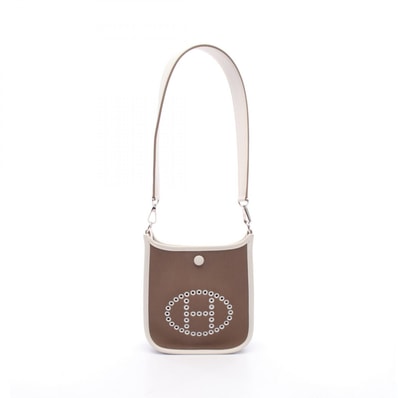 エルメス HERMES ネオ エヴリンTPM エトゥープ グリペール デュンヌ ショルダーバッグ バッグ キャンバス レザー ヴォースイフト トワルオフィシエ エトゥープ K刻印(2025年製造) レディース ベージュ系 / ホワイト系