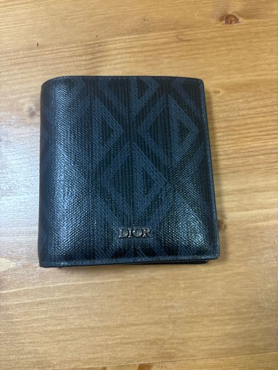 Dior Canvas CD Diamond Pattern Wallet "Black"