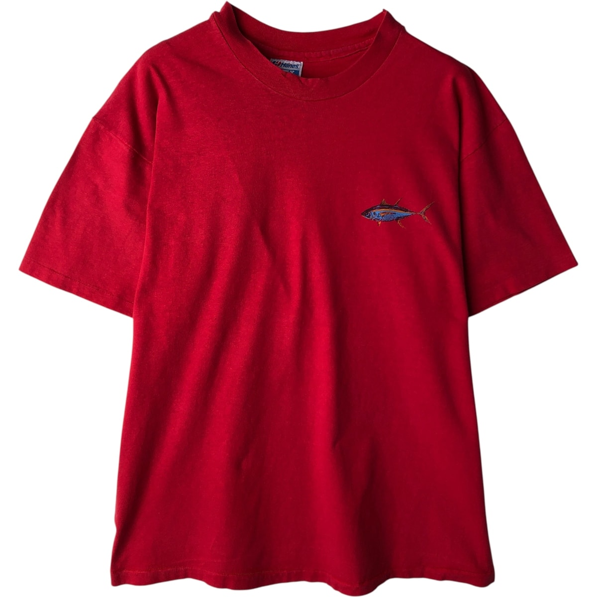 古着 80年代 ヘインズ Hanes BEEFY-T 青タグ YELLOWFIN キハダマグロ 魚柄 アニマルTシャツ USA製 メンズXL相当 ヴィンテージ/eaa617522