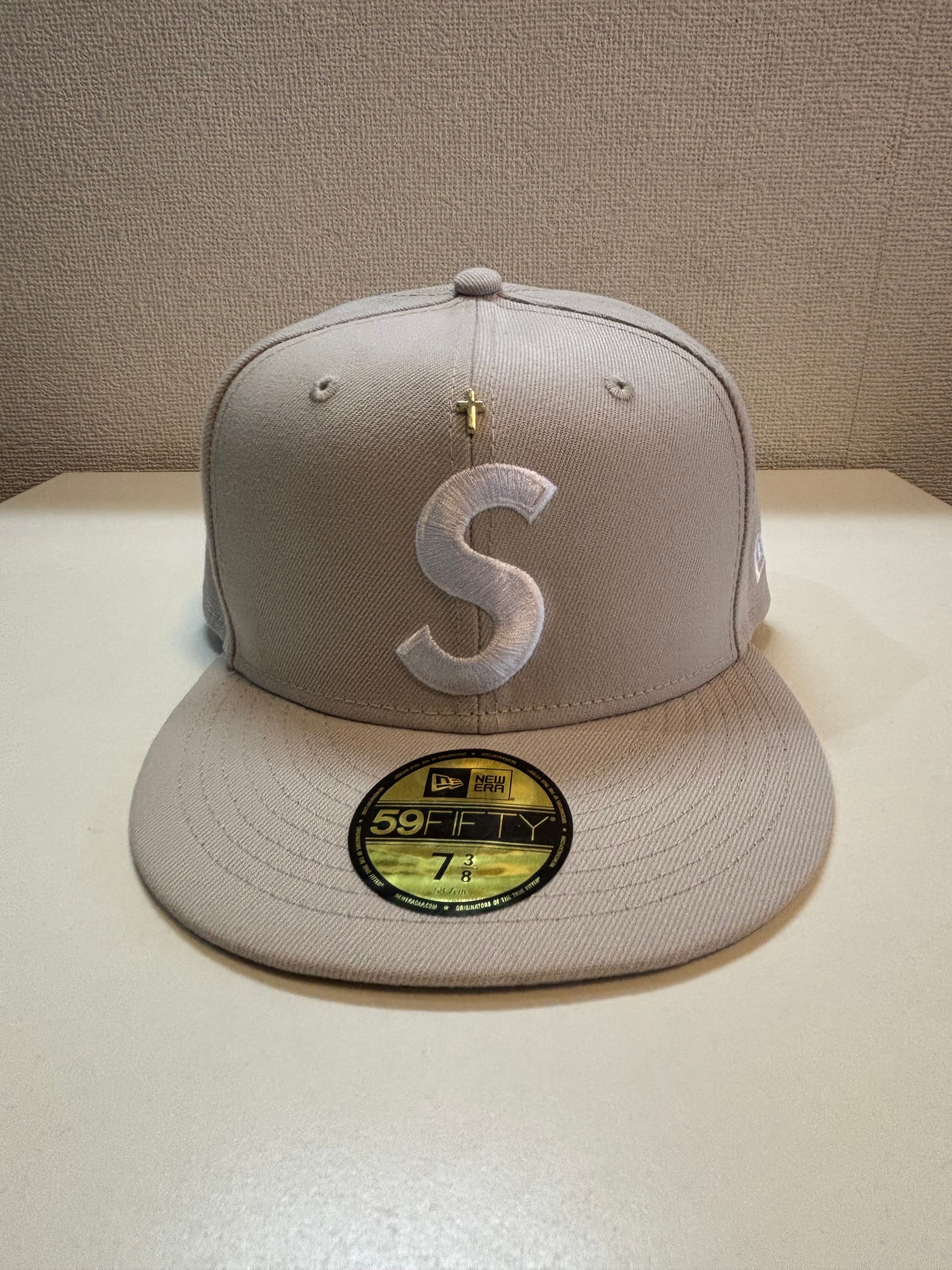 Supreme Gold Cross S Logo New Era "Stone"