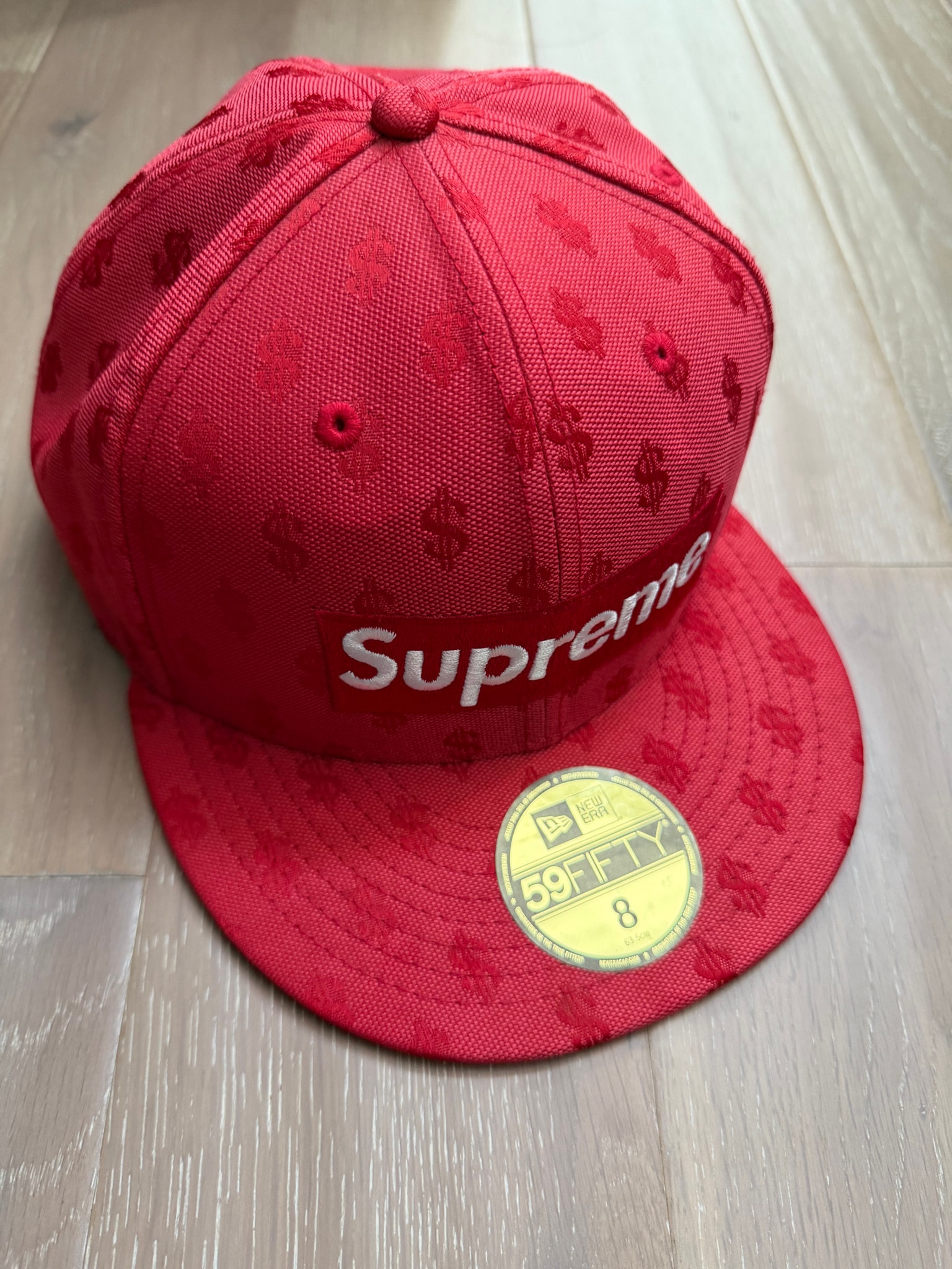 Supreme Monogram Box Logo New Era "Red"