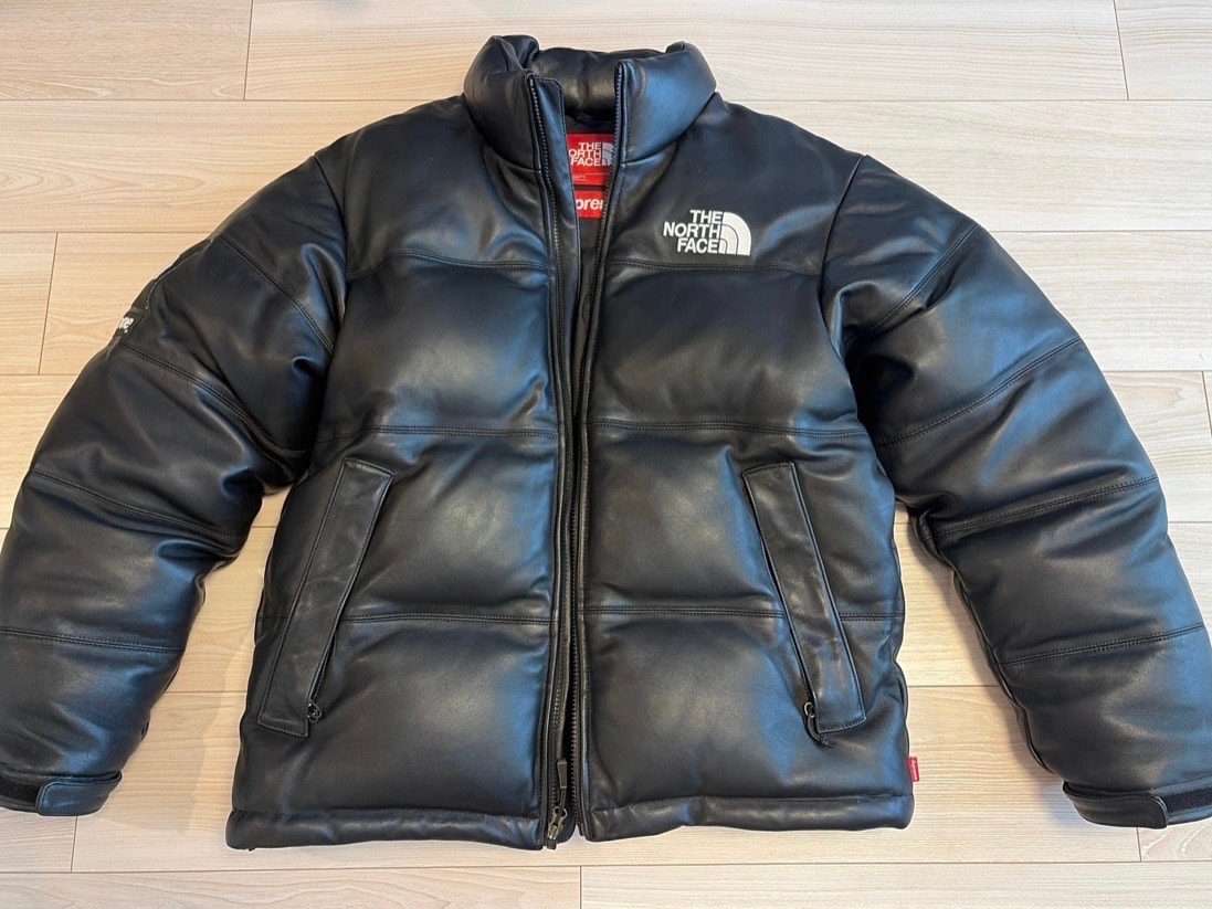 シュプリーム x ザノースフェイス レザー ヌプシ ジャケット "ブラック"