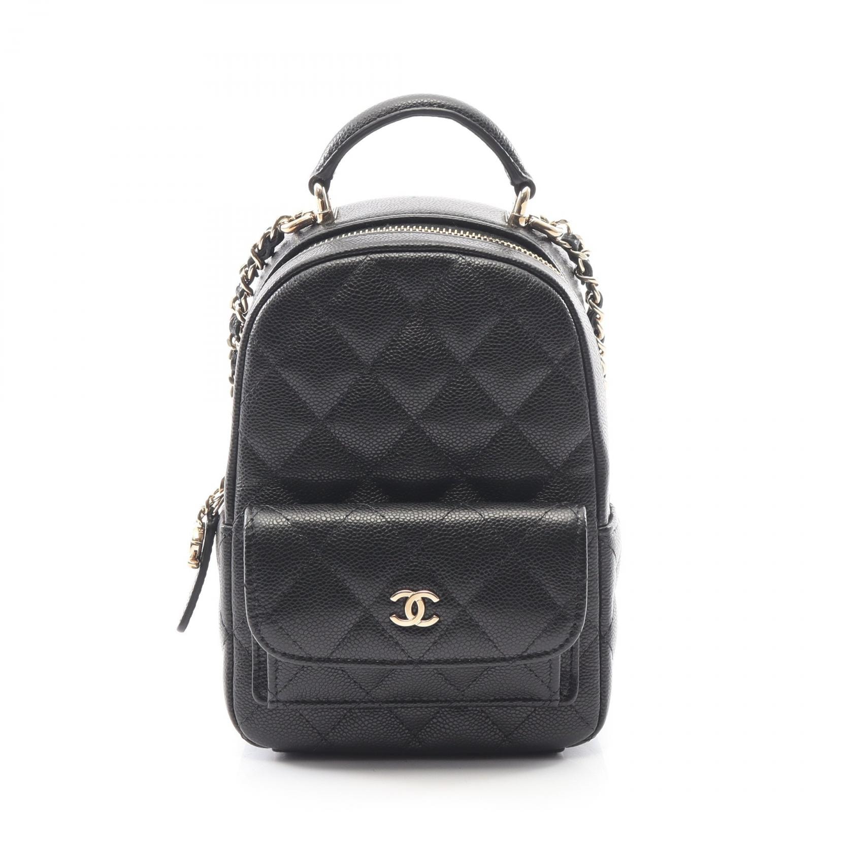 シャネル CHANEL マトラッセ リュックサック バックパック バッグ レザー カーフ(牛革) レディース ブラック系 AP3753 【中古】