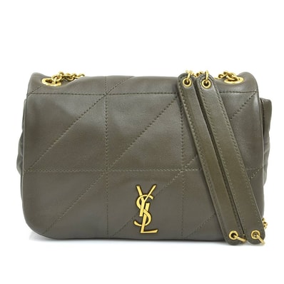 サンローラン SAINT LAURENT ショルダーバッグ ジェイミー4.3 レザー カーキブラウン レディース 766754【中古】 90288k