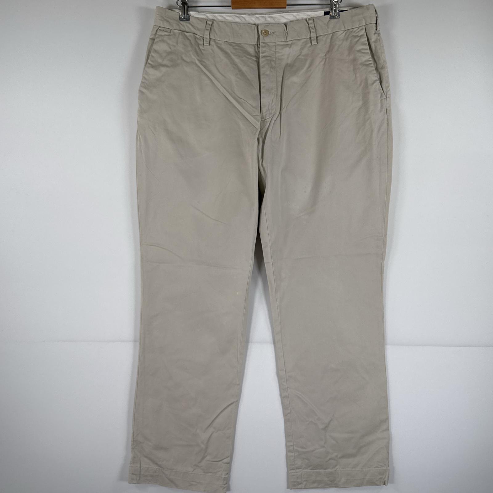 古着 ポロ・ラルフローレン POLO RALPH LAUREN チノパンツ ポロチノ ワンポイント スラックス 大きいサイズ w38 L32  ベージュ メンズ