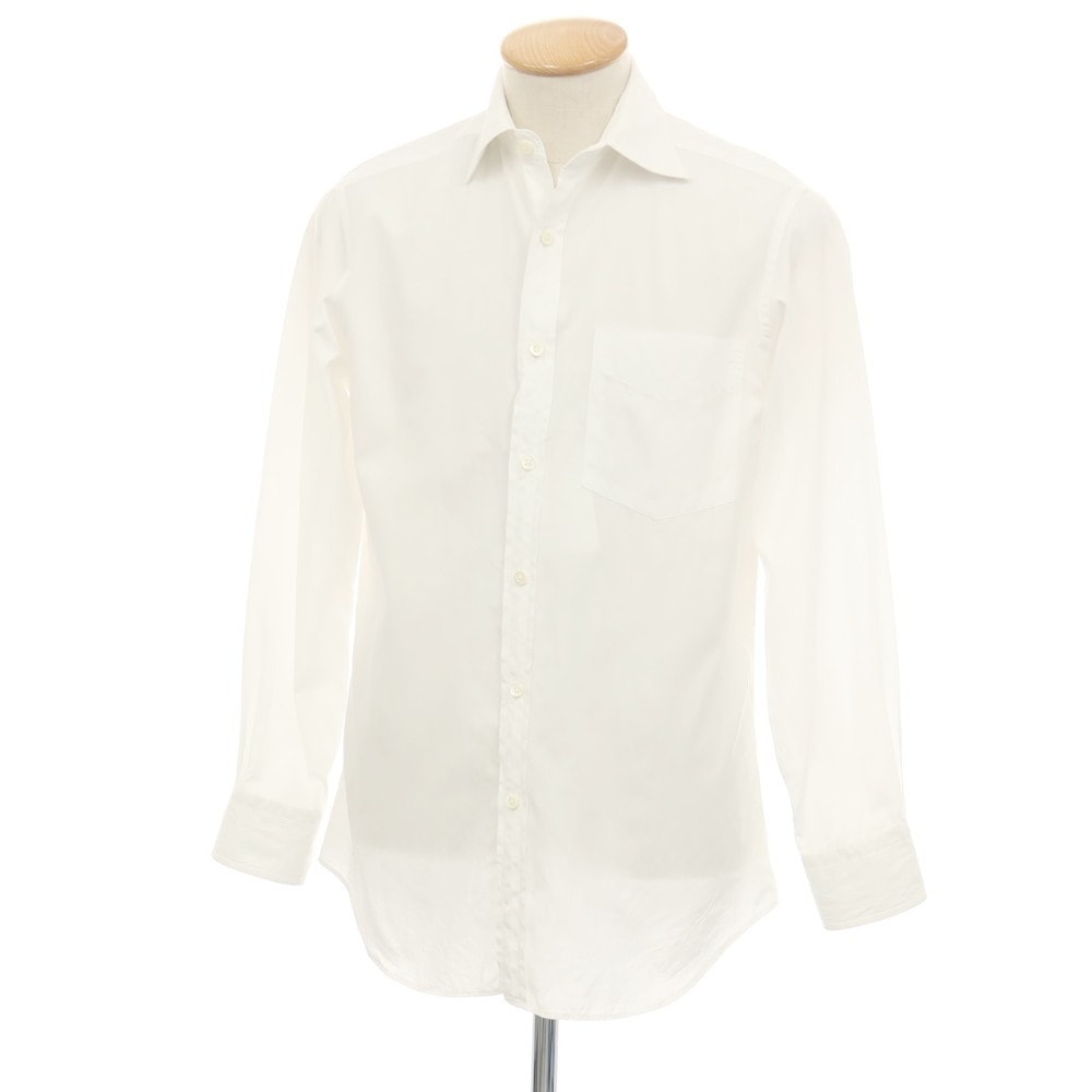 【中古】ポールスミス Paul Smith コットン セミワイドカラー ドレスシャツ ホワイト【サイズS】【メンズ】