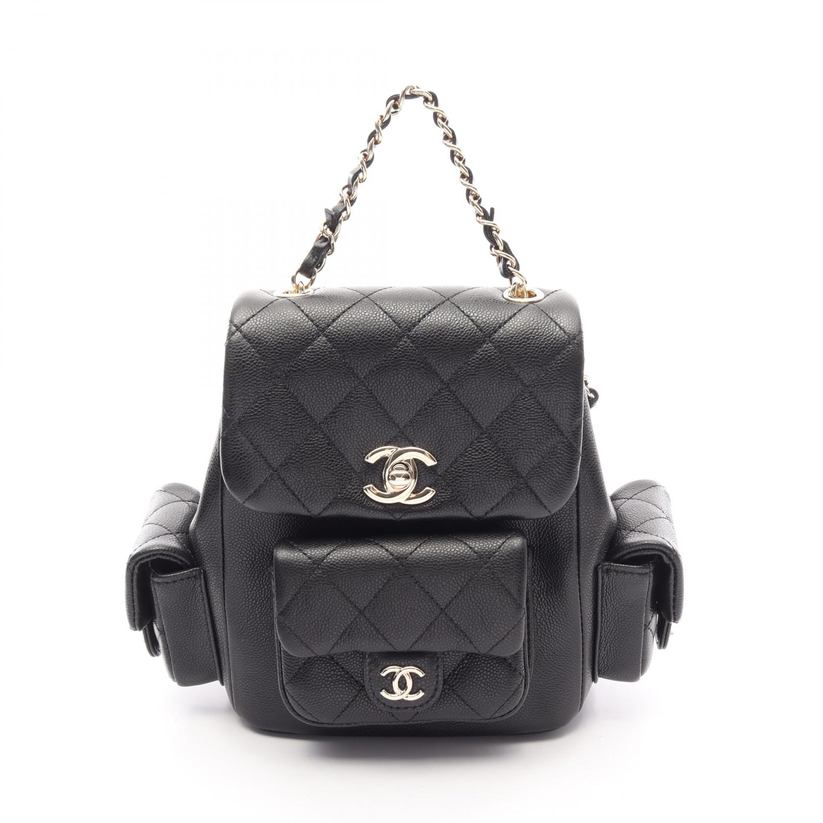 シャネル CHANEL マトラッセ リュックサック バックパック バッグ キャビアスキン(グレインドカーフ) レディース ブラック系 AS4399 【中古】