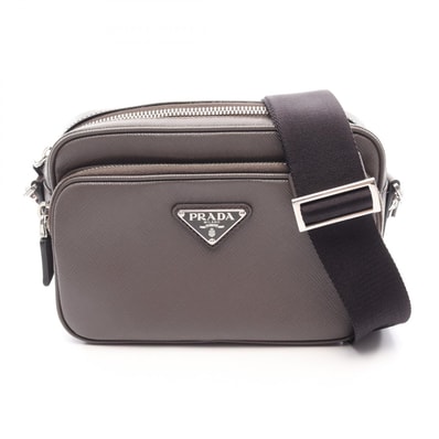 プラダ PRADA ショルダーバッグ バッグ サフィアーノレザー メンズ グレー系 2VH170 【中古】