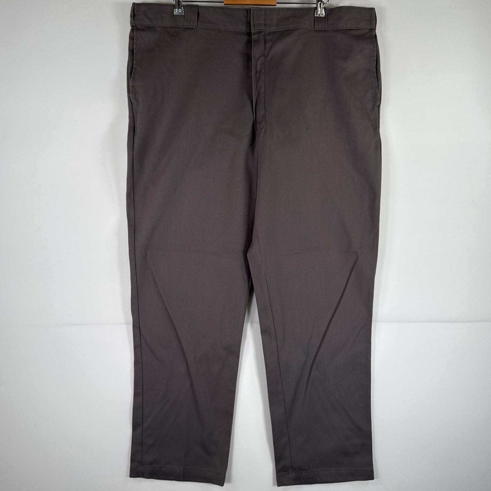 古着 ディッキーズ Dickies ワークパンツ ストレート 作業着 大きいサイズ 874 オリジナルフィット ワンポイント w44 L32 グレー メンズ
