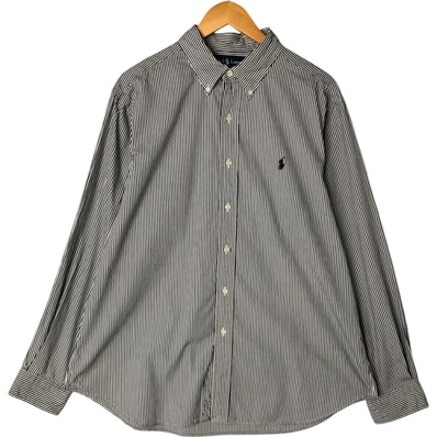 古着 ラルフローレン Ralph Lauren CLASSIC FIT 長袖 ボタンダウンストライプシャツ メンズXL相当/eaa551939