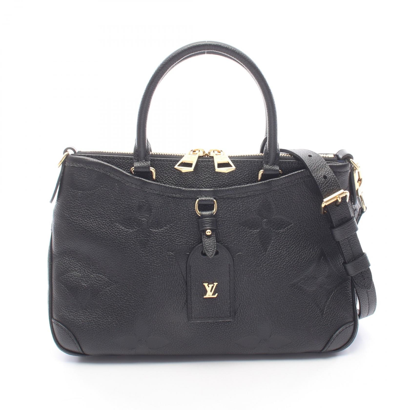 ルイ・ヴィトン LOUIS VUITTON トリアノンPM 2WAY ハンドバッグ バッグ レザー モノグラム・アンプラント ノワール レディース ブラック系 M46488 【中古】