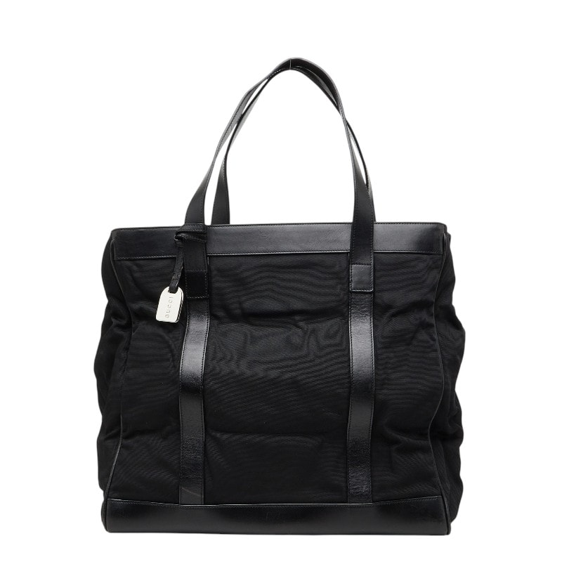 グッチ ハンドバッグ トートバッグ 002 3754 0404 ブラック ナイロン キャンバス レザー メンズ GUCCI 【中古】