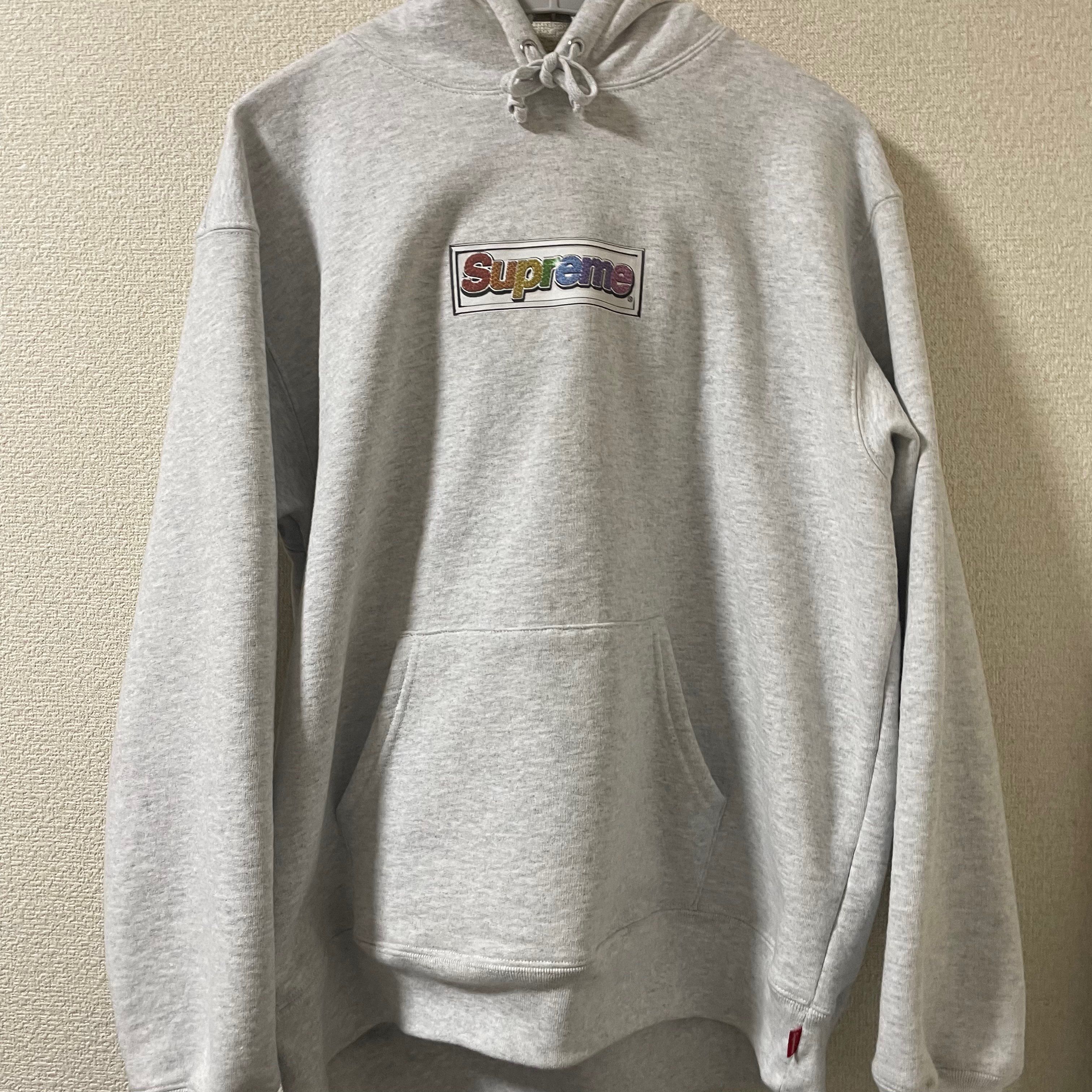 Supreme Bling Box Logo Hooded Sweatshirt "Ash Grey"