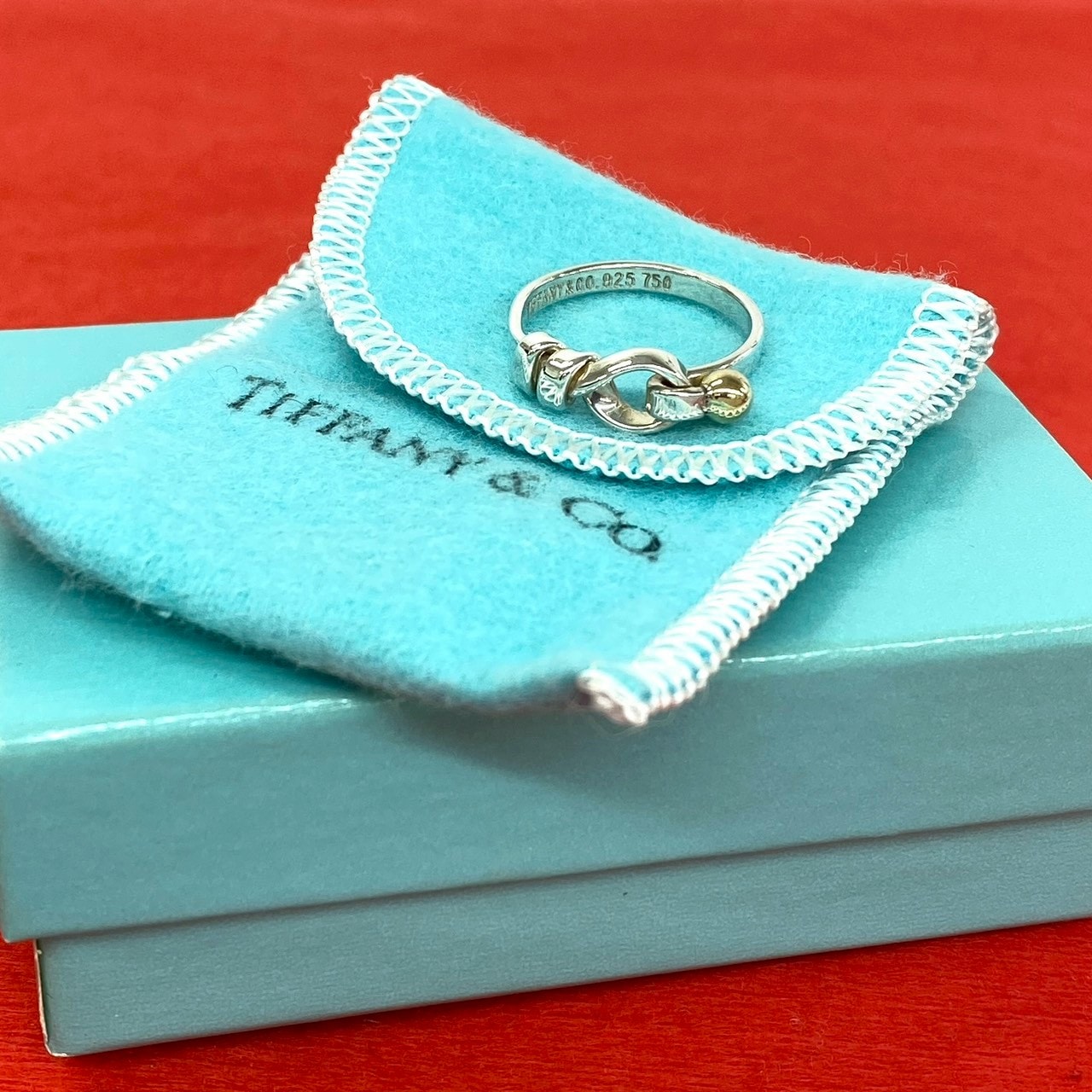 TIFFANY&Co. ティファニー フック&アイ リング シルバー925 K18イエローゴールド リング・指輪 12号 シルバー
 58565