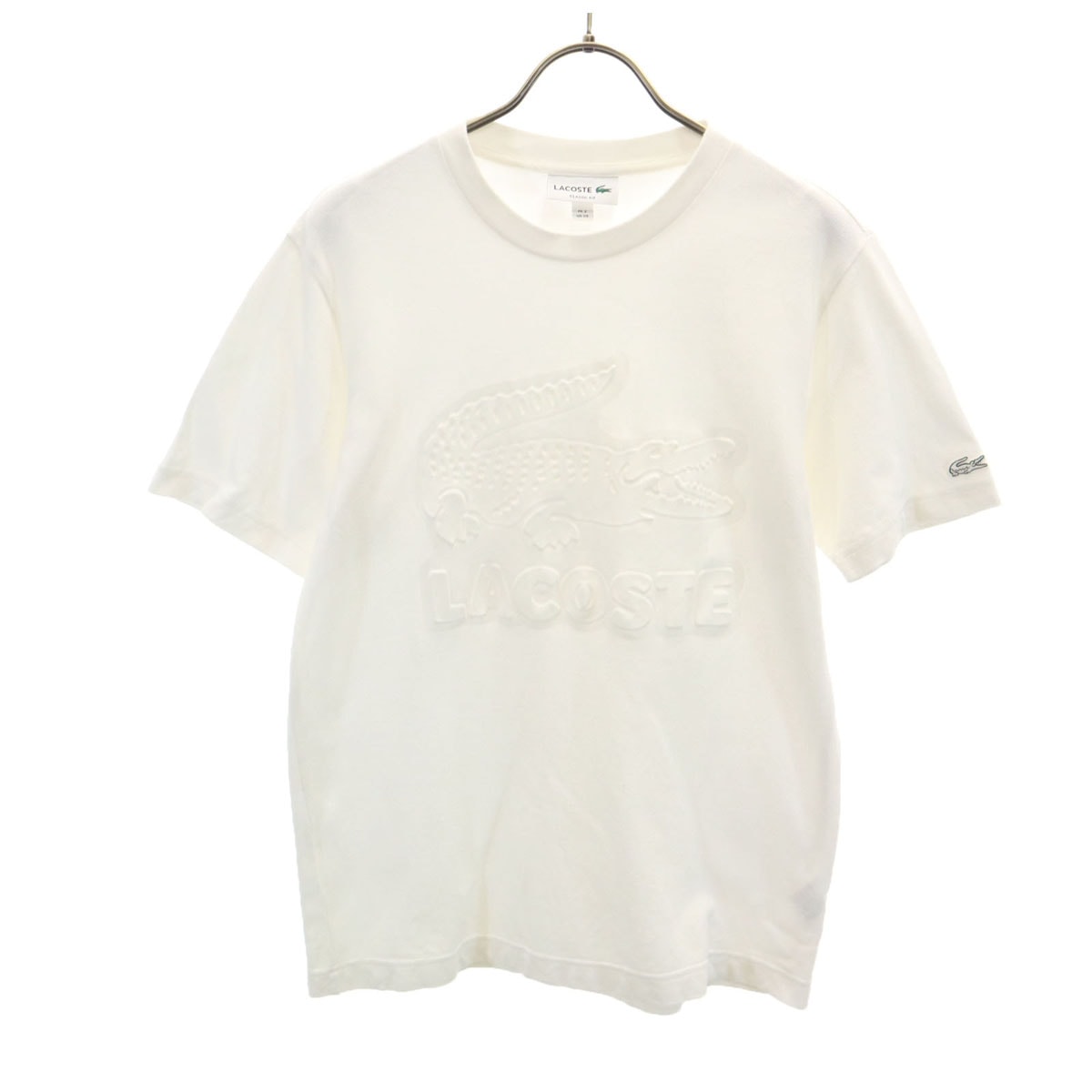 LACOSTE ラコステ 立体ロゴ 半袖 Tシャツ XS ホワイト